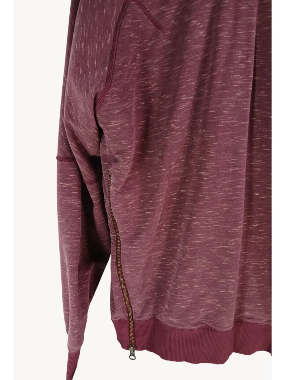Lululemon Womens Burgundy Hoodie Om Roam Size 8 Heathered Berry Side Zippers - Picture 12 of 16
